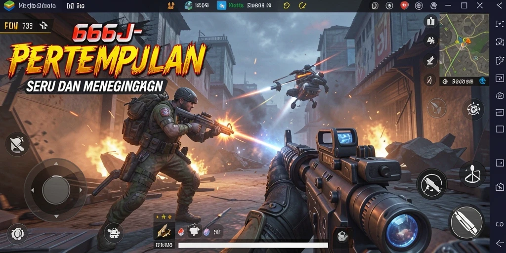 Gameplay intens dari 666J dalam pertarungan FPS.