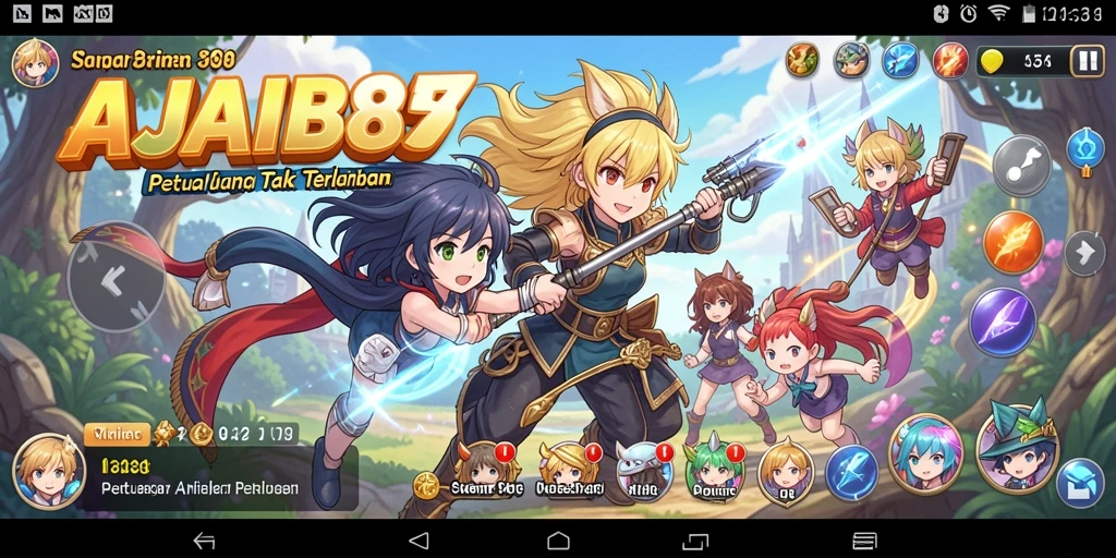 Screenshot AJAIB88 menampilkan pertarungan karakter anime yang dinamis.