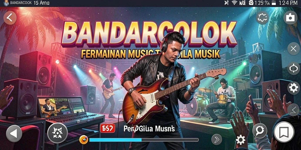 Screenshot utama BANDARCOLOK menampilkan gameplay musik yang seru dan interaktif.