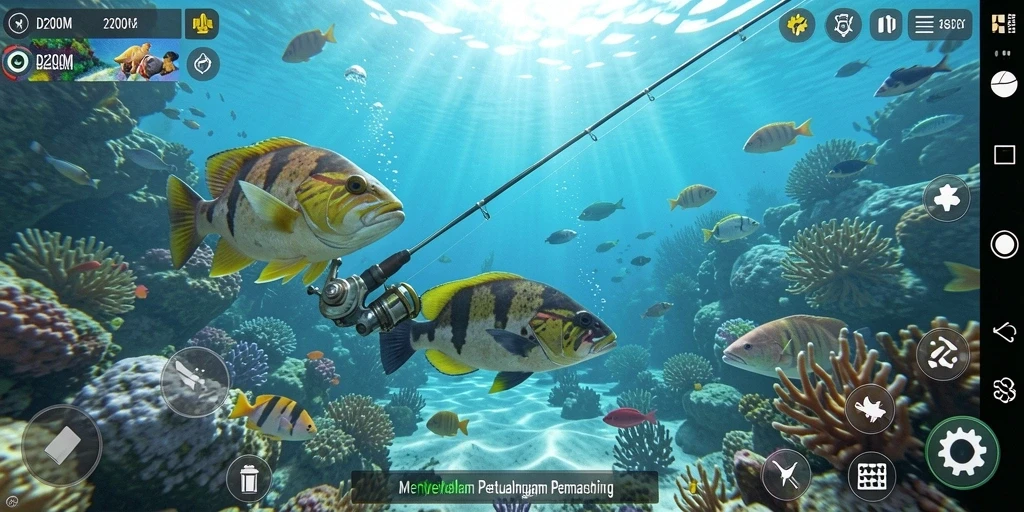 Tangkapan ikan besar di D200M dengan grafis menakjubkan.