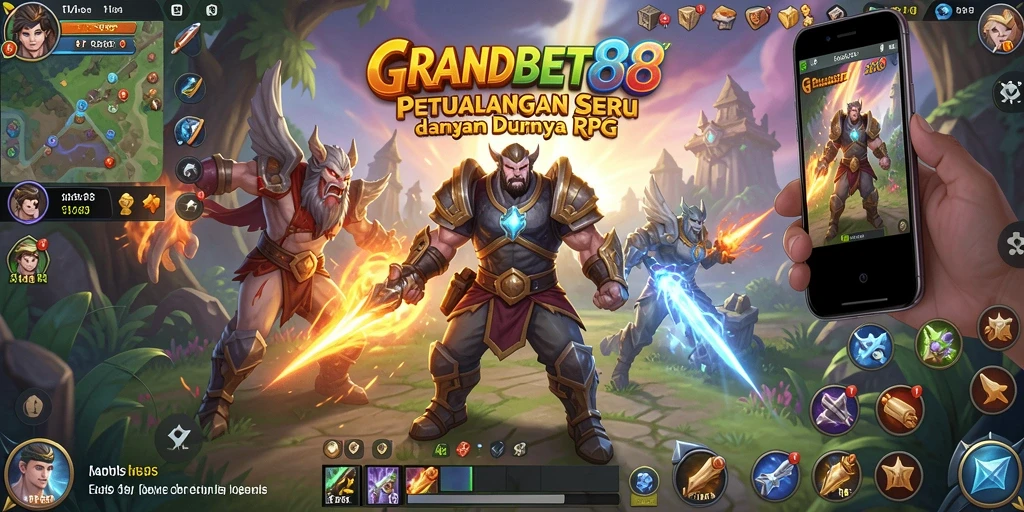 Tampilan gameplay GRANDBET88 yang menakjubkan dan penuh aksi RPG.