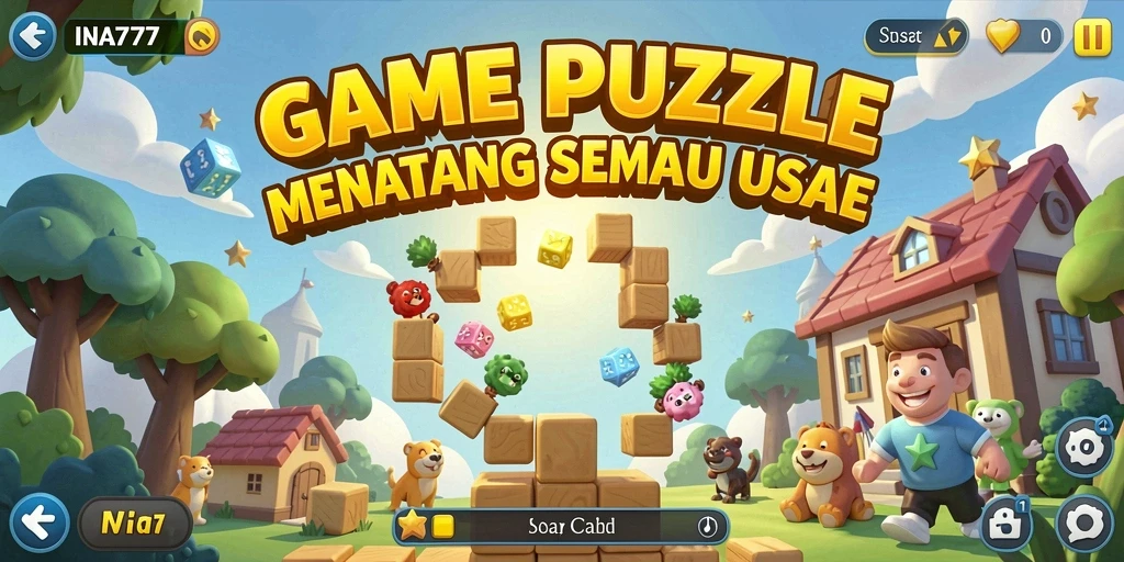 Screenshot gameplay INA777 menampilkan teka-teki yang penuh warna dan menantang.