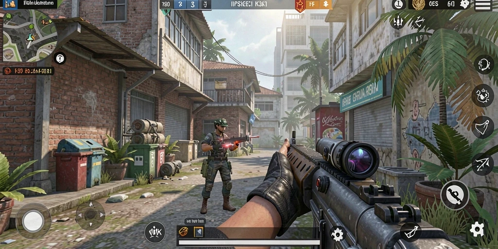 Tampilan gameplay K3K3 yang intens dan mendebarkan.