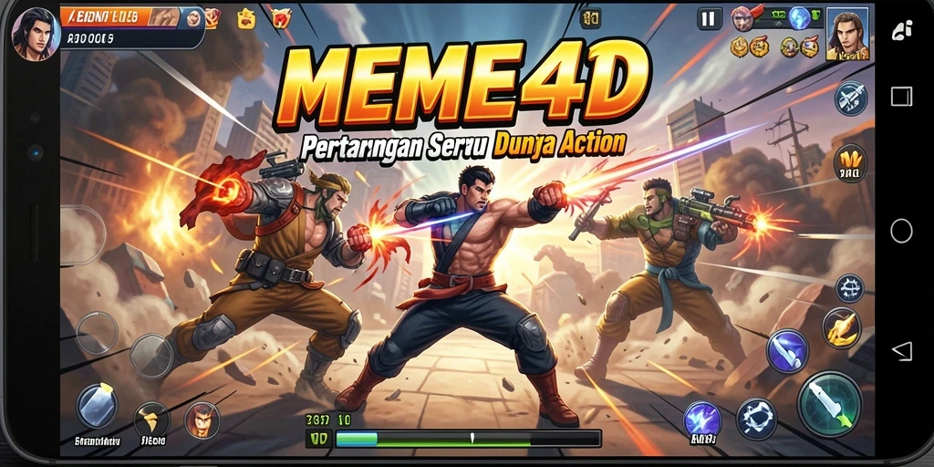 Gameplay seru dengan pertarungan mendebarkan di MEME4D.