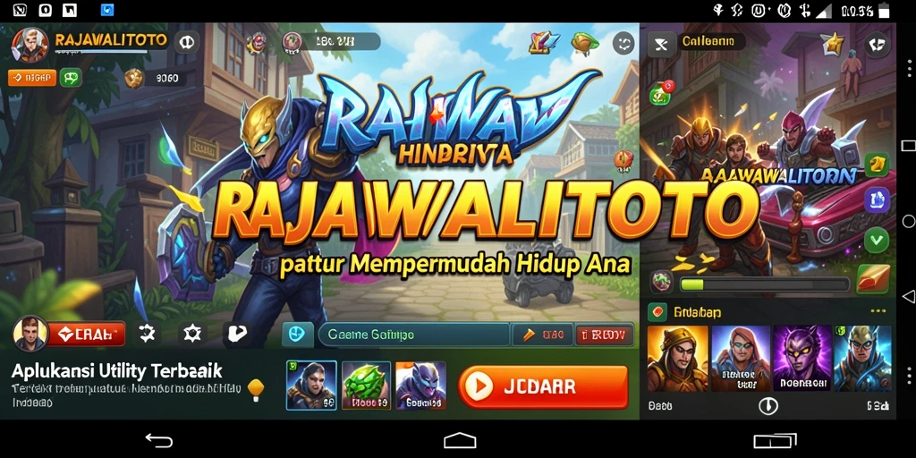 Tampilan antarmuka aplikasi RAJAWALITOTO yang user-friendly.