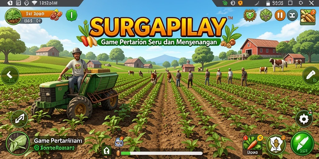 Tampilan gameplay SURGAPLAY yang menarik saat berkebun.