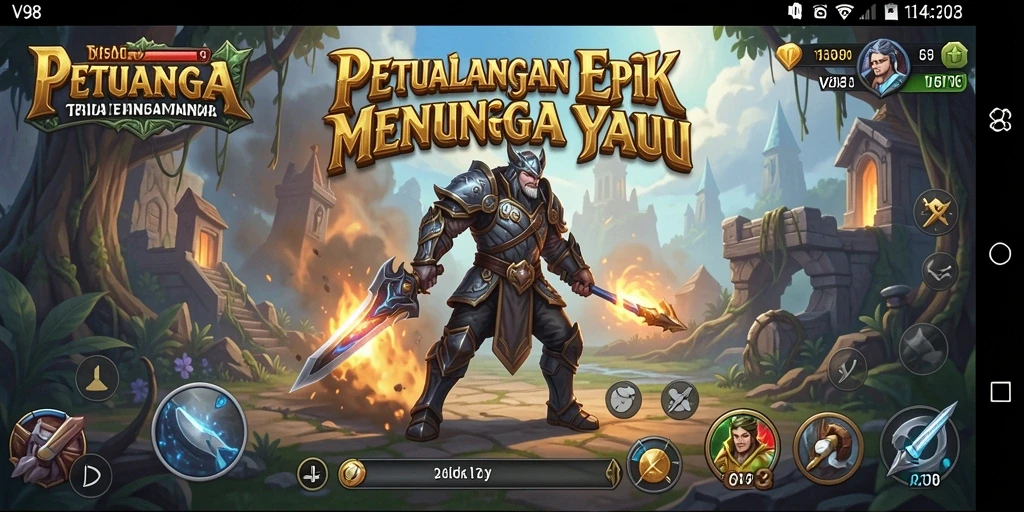 Gameplay V98 yang mendebarkan dalam petualangan penuh tantangan.