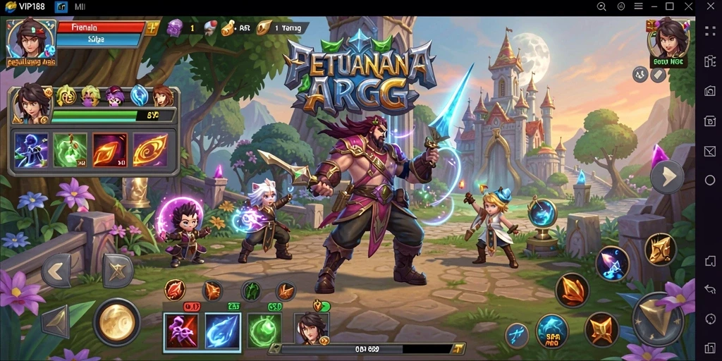 Screenshot gameplay ARPG dengan pertarungan seru di VIP188.