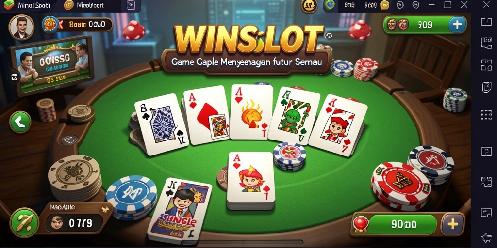 Screenshot gameplay <strong>WINSLOT</strong> menampilkan keseruan bermain Gaple dengan teman.
